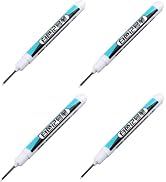 Rosojodg 4 Pcs Oil-Based White Markers, Long Nose, Quick-Drying, Permanent for Metal, Glass, Plastic