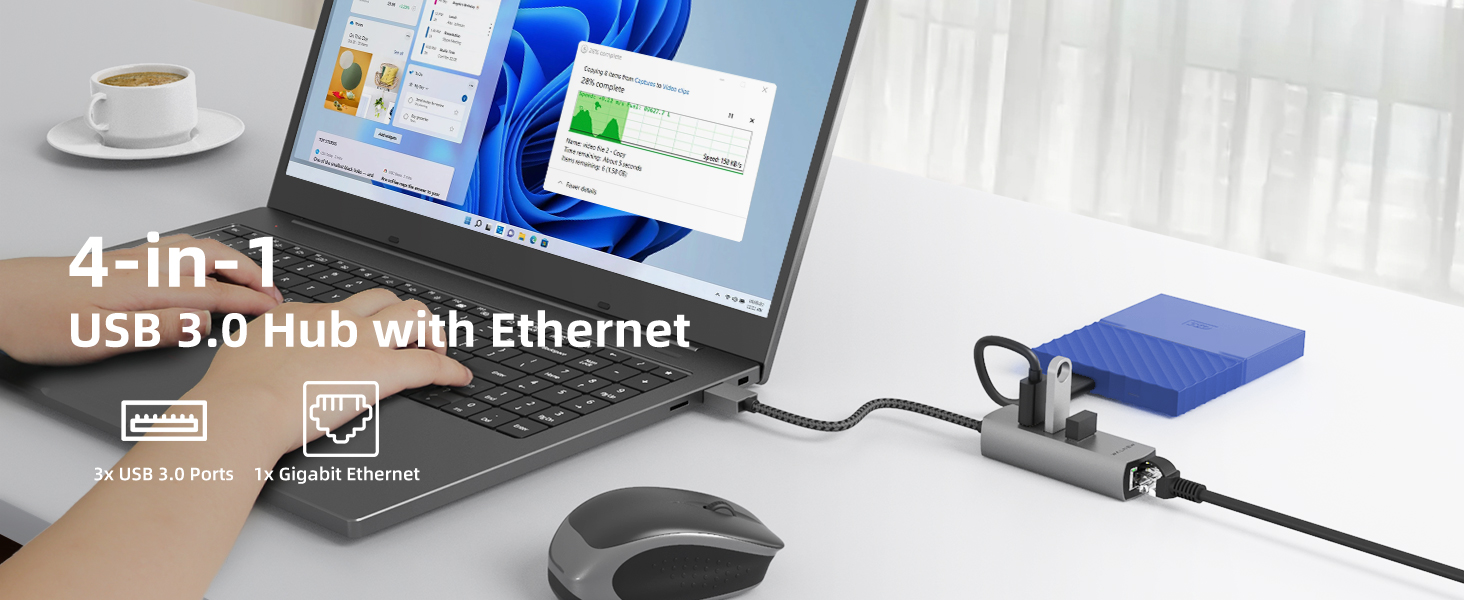 USB 3.0 Hub with Ethernet adapter