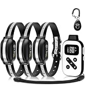 PetJoy 3 Dog Shock Collar for Large Dogs, Bark Collar with Remote, Bark and Training Collar Combo...