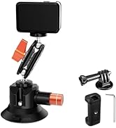 K&amp;F CONCEPT 3" Suction Cup Mount with 360° Double Ball Head Magic Arm, 1/4" Screw Threads, Quick ...