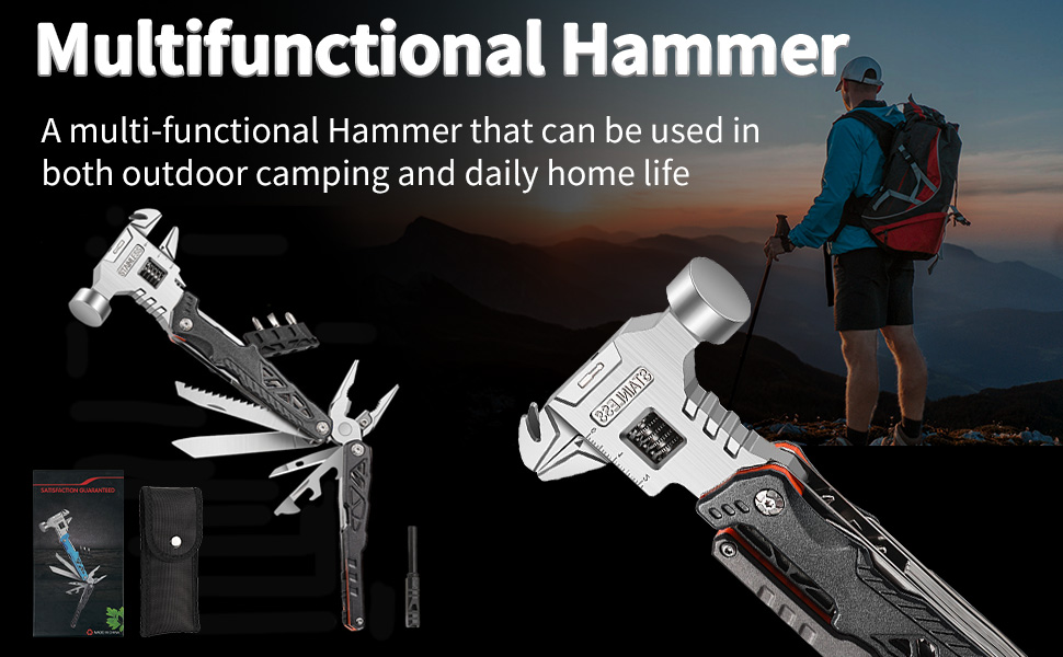 Multitool Hammer with Adjustable Wrench