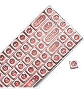 OHY XVX Pink Gorgeous Keycaps for Mechanical Keyboards - 136 Keys Pink Translucent Cat Eye Design...