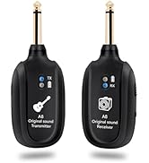 Muscab A8 Wireless Guitar Transmitter Receiver System - 2.4GHz Rechargeable, 24-bit/48KHz Audio, ...