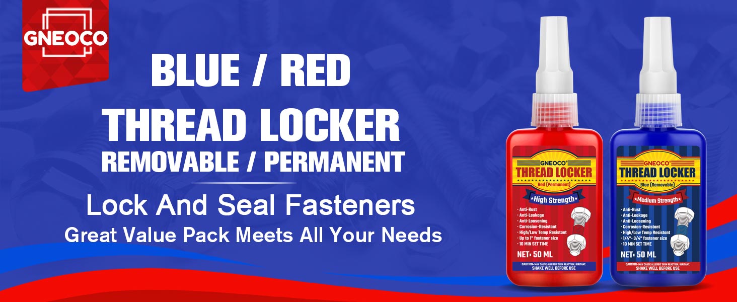 2PACK red and blue thread lock