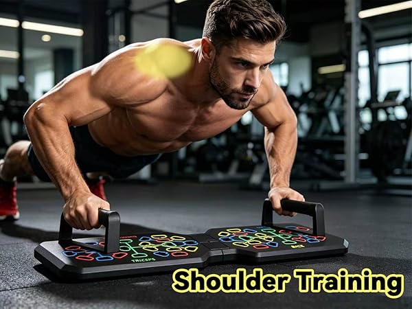 Yellow is for exercising shoulder muscles.