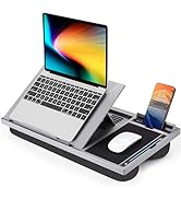 LORYERGO Adjustable Laptop Desk with Cushion, Mouse Pad & Cellphone Slot - Laptop Stand for Bed &...