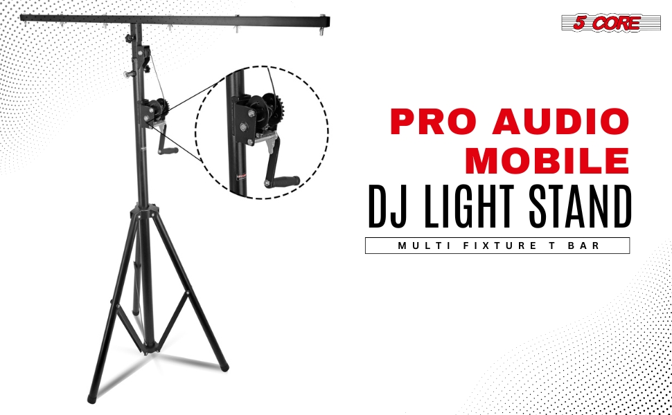 5Core DJ Light Stand Crank up Adjustable 39-100 Inch T bar Stage Lights Stands