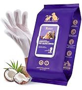 PawBubble Pet Wipes, Cleaning Glove Wipes for Dogs &amp; Cats Hypoallergenic, Lick-Safe, Full-Body Gr...