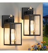 FOLKSMATE 2 Pack Dusk to Dawn Outdoor Wall Light Fixtures, Exterior Porch Light, Waterproof Wall ...