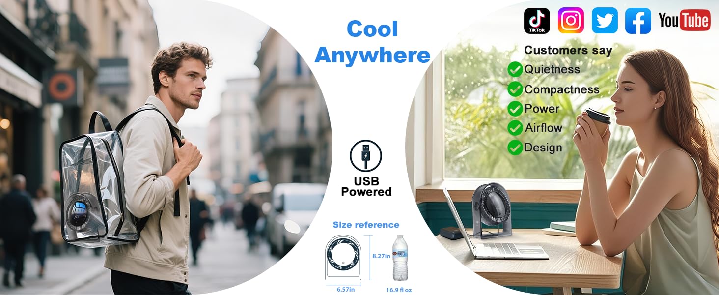 USB powered and portable.Perfect for commuters and digital nomads at cafés, or traveling outdoors