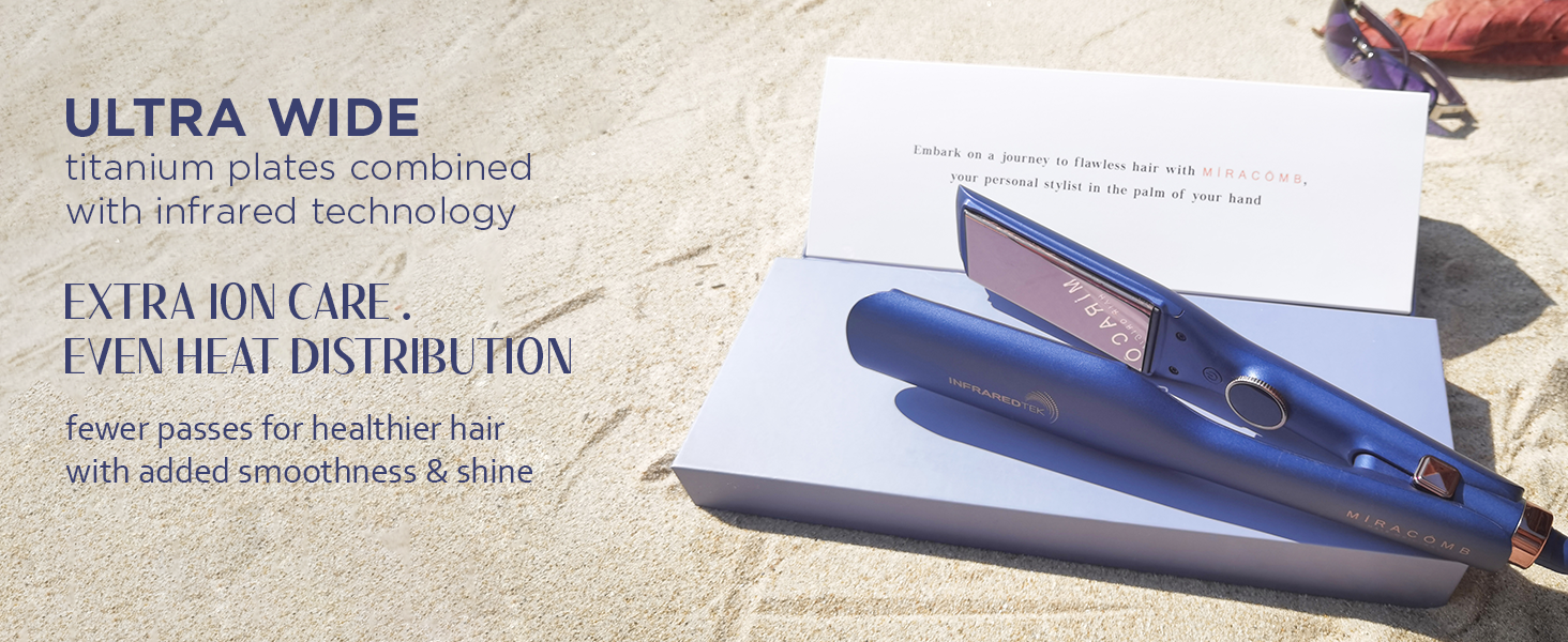MIRACOMB infrared titanium flat iron hair straightener 1.75