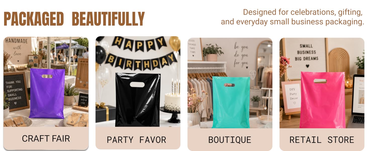 Thank you bags for craft fairs, boutiques, party favors, and online orders.