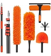 30FT High Reach Duster Cleaning Kit with 5-24 FT Extension Pole,High Ceiling Dusting and Window C...
