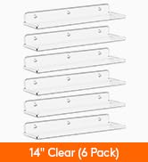 14" Clear (6 Pack)