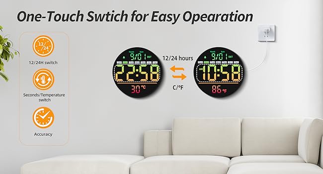 led digital wall clock