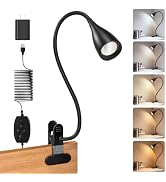 Reading Light for Book in Bed, Clip on Light Reading Lamp with Adapter, 5 Color Modes 10 Brightne...