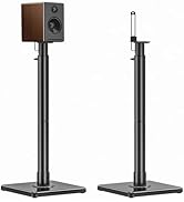 USX MOUNT Bookshelf Speaker Stands Pair, Height Adjustable Extends 32-42 inch for Rear Surround S...
