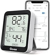 Govee Hygrometer Thermometer H5075, Bluetooth Indoor Room Temperature Monitor Greenhouse Thermome...