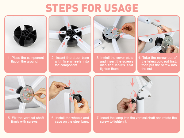 floor magnifying glass with light and stand