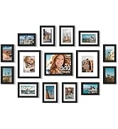 Vittanly 15 Pack Picture Frames Collage Wall Decor for Mounting or Tabletop Display, Gallery Fram...