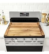 GASHELL Noodle Board Stove Cover with Handles for Electric, Gas Stove Top (Acacia Wood)