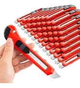 DIYSELF 30 Pack Box Cutter Retractable, 18mm Box Knife, Utility Knife Retractable with Snap Off B...