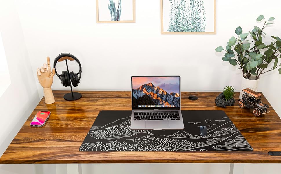 Japanese Sea Wave Large Desk Pad,Mouse Pad,Anime Gaming Mouse Pad