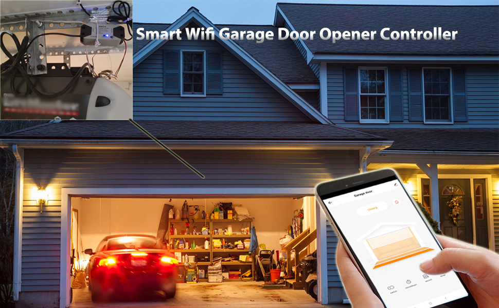 Smart Wifi Garage Door Opener Controller(Open & Close your Garage by phone)
