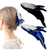 2 PCS Whale Hair Clips - Animal Shape Claw Clip, Acetate Cute Big Jaw Clips for Women With Thick ...