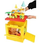 26QT 25L Plastic Storage Box with Building Lid for Lego Duplo Blocks Kids Toy Storage Organizer 4...