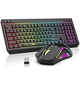 RedThunder K20 Wireless Keyboard and Mouse Combo, Full Size Anti-Ghosting Keyboard with Multimedi...