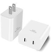 45W Super Fast Charger USB C, 2 Pack Type C Charging Block for iPhone 17/16/15 and More Series, i...