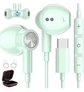 USB C Headphones for iPhone 17 Air 16 Pro Max 15, Type C Earphones with Microphone Magnet HiFi St...