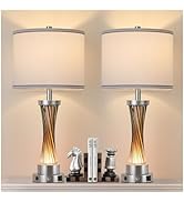 bdayanx 3-Way Dimmable Table Lamp Set of 2,Touch Control Lamp with Night Light,Modern Crystal Tab...