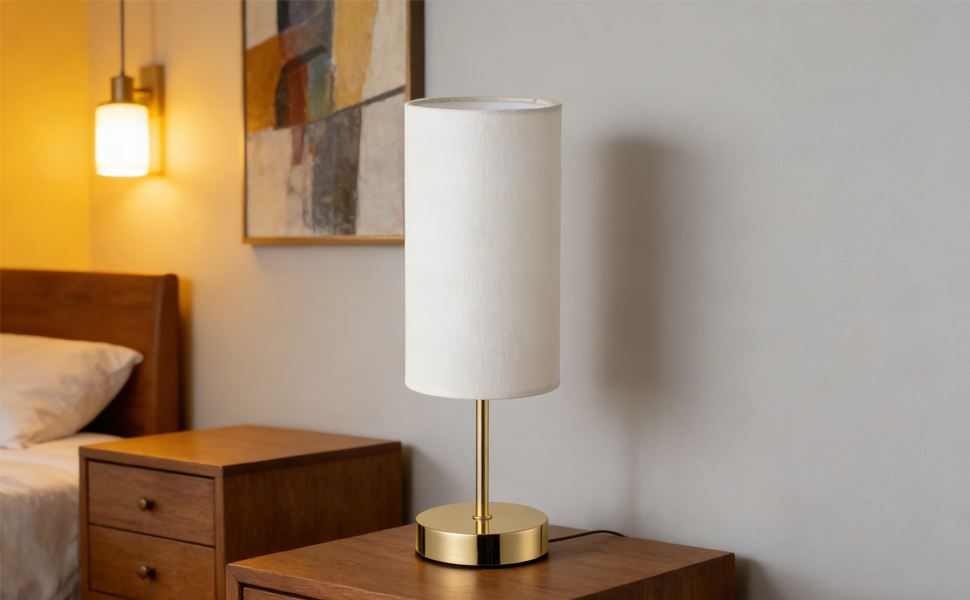 Small Nightstand Table Lamp for Bedroom