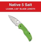 Spyderco Native 5 Salt Folding Pocket Knife with 2.95 Inch Corrosion-Resistant LC200N Steel Blade...