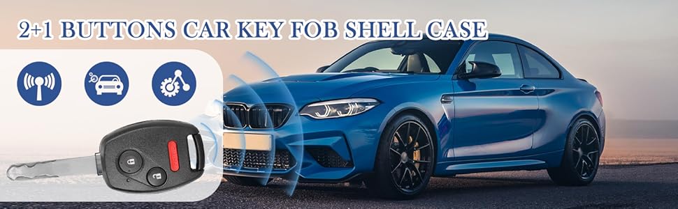2+1 Buttons Car Key Fob Shell Case