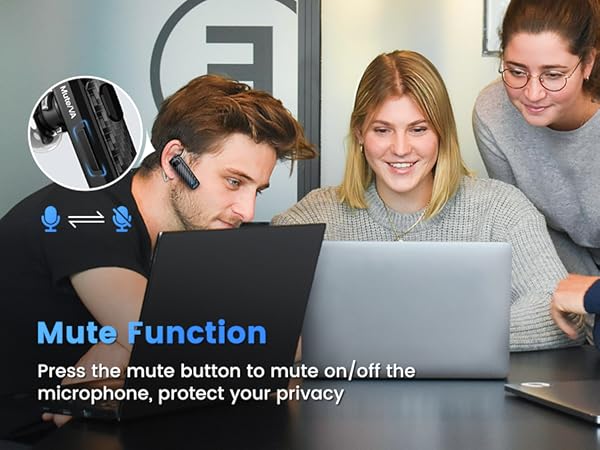 Dual Mic Noise Cancelling Bluetooth earpiece with advanced CVC8.0 noise reduction technology
