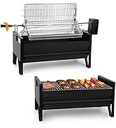 Onlyfire 2 IN 1 Charcoal Grill Rotisserie Kit with 3 Stainless Steel Rotating Baskets and 24 In G...