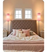 2 Pack Dimmable Pink Floor Lamps for Living Room with 2 Remotes and Foot Switch, Corner Floor Lam...