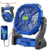 TDLOL Portable Fan Rechargeable,270° Rotating Portable Cordless Battery Powered Camping Fan Recha...