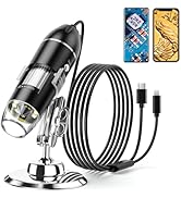 Leipan Digital Microscope, 50X-1600X Magnification Portable USB Microscope with Adjustable Stand,...