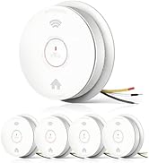 SITERWELL Hardwired Interconnected Smoke Detector Carbon Monoxide Detector Combo with 2 AA Batter...