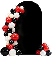 7.2FT Black Arch Backdrop Cover, Spandex Arch Cover Stretchy Backdrop for Wedding, Balloon Arch B...
