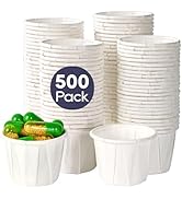 LITOPAK 500 Pack 0.75 oz Disposable Paper Souffle Medicine Cups, 3/4 oz Sample Cups for Tasting P...