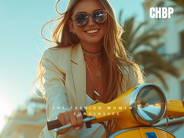 CHBP Sunglasses Womens Men Polarized UV Protection Trendy Vintage Retro Round Mirrored Lens