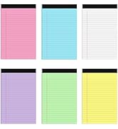 Thboxes 6 Packs Legal Pads 5x8, Totally 180 Sheets Colored Legal Pads 5x8 College Ruled Writing P...