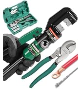 Growlush Hydraulic Cable Crimping Tool, Battery Cable Terminal Crimper 12 AWG–4/0 AWG, US Standar...