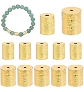 PH PandaHall 12PCS 18k Gold Spacer Beads, 2 Style Brass Drawbench Beads Metal Loose Beads Jewelry...
