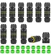 Linkstyle 10PCS 3 Pole M16 Wire Connector Waterproof IP68 External Electrical Junction Box, Fit f...